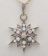 H. Stern Stars 0.15 Carats Diamonds Black Rhodium Noble Gold Pendant Necklace