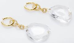 H. Stern DVF 100.35 Carat Quartz 0.79 Carat Diamonds Gold Earrings