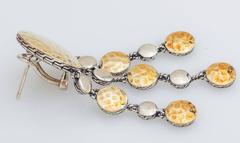 John Hardy Sterling Silver Yellow Gold Chandelier Earrings