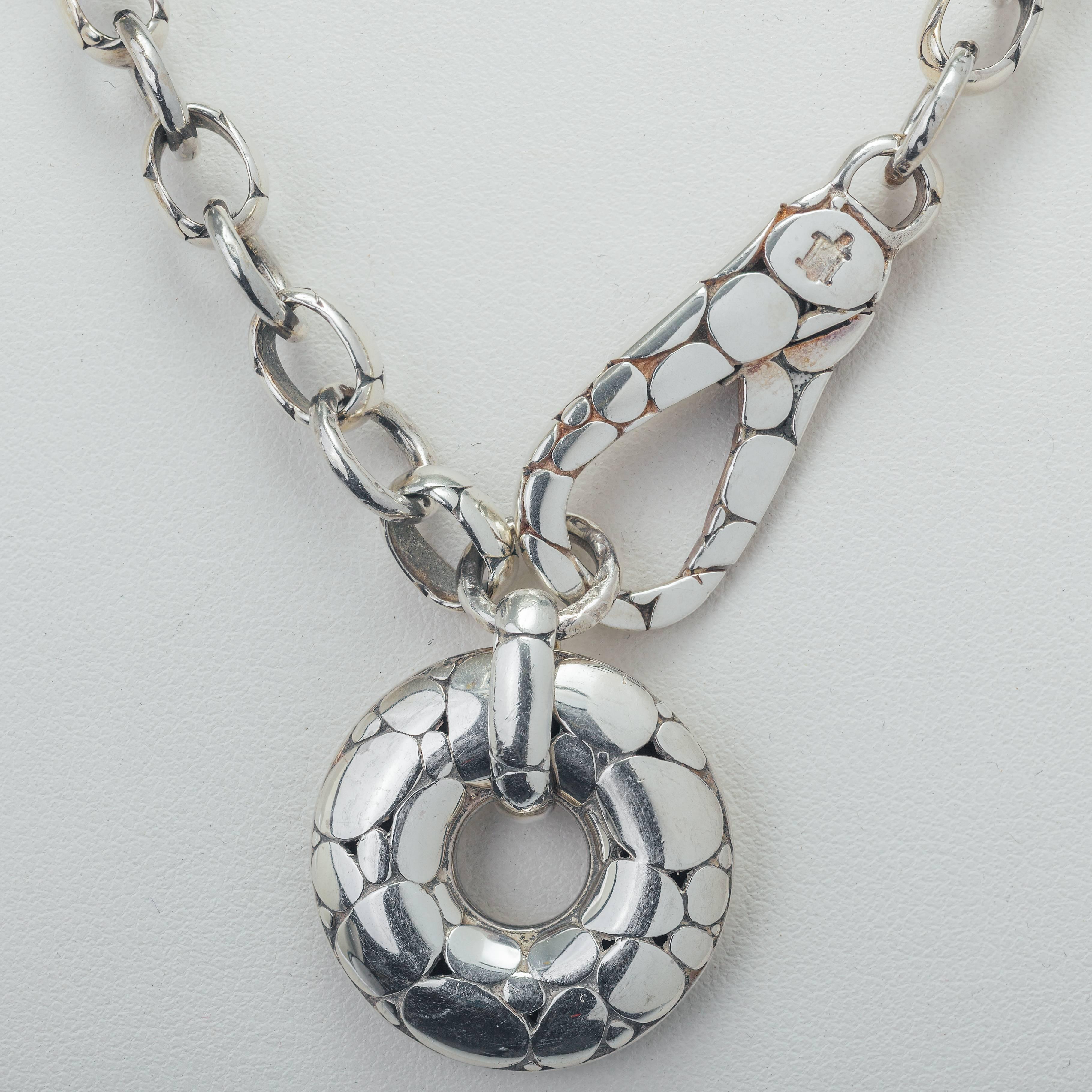 circle link necklace sterling silver