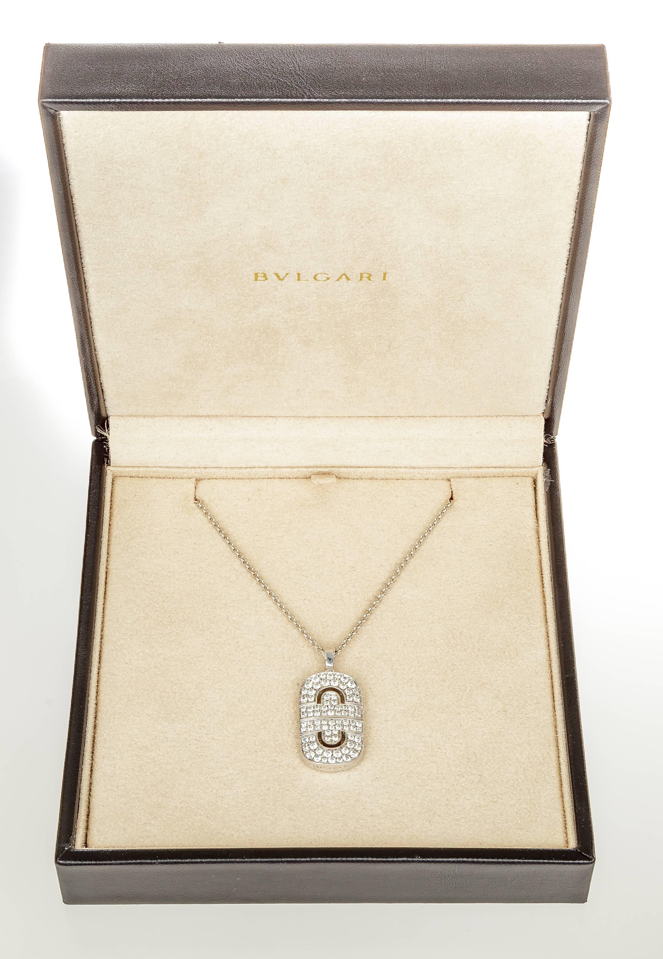 Bulgari Parentesi Necklace  Diamond Pendant and Chain 2