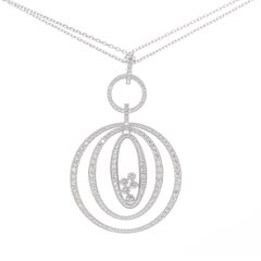 Chopard Happy Diamonds Pendant 1.88 ct. 18k White Gold Double 32 Inch Chain