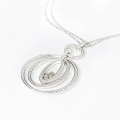 Chopard Happy Diamonds Pendant 1.88 ct. 18k White Gold Double 32 Inch Chain
