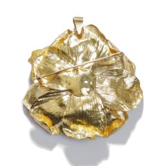 Vintage Handmade 22 Karat Gold Anemone Flower Convertible Brooch or Pendant