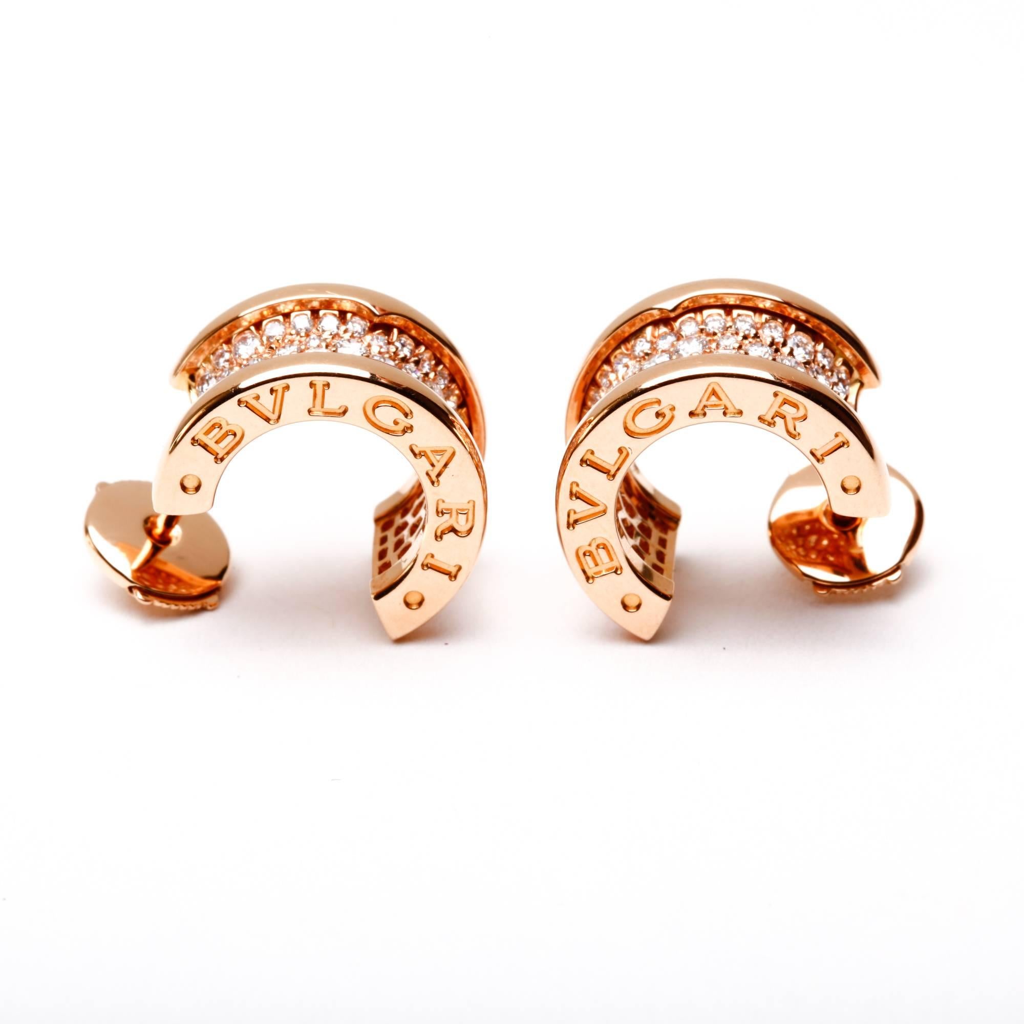 bvlgari b zero1 earrings rose gold