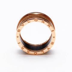 Bulgari Bvlgari B.Zero1 Ring 18 Karat Rose Gold and Olive Green Marble