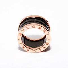 Bulgari Bvlgari B.Zero1 Ladies' Ring 18 Karat Rose Gold and Black Ceramic