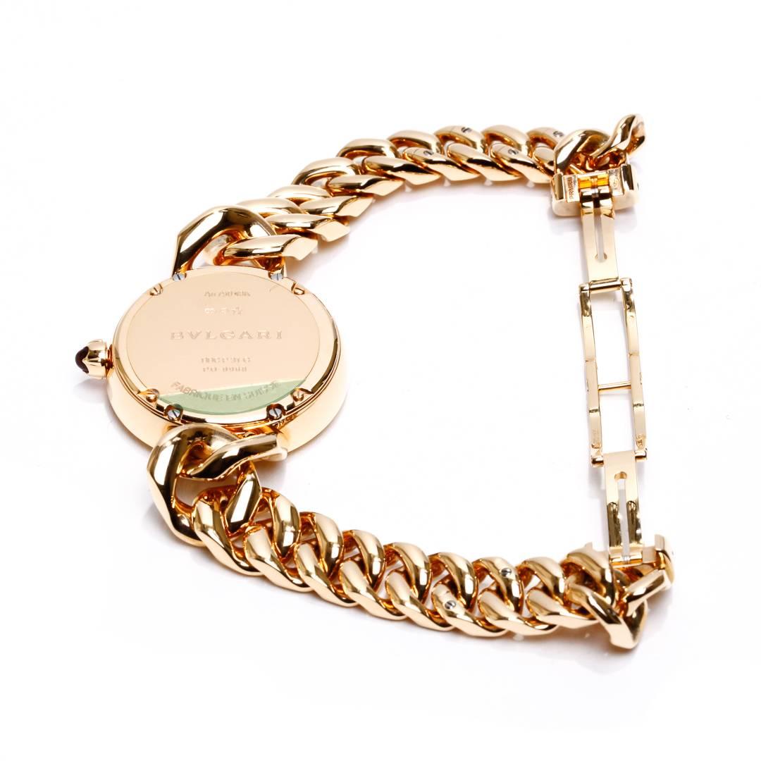 Bulgari Pink Gold Diamond Markers Black Dial Catene Quartz Wristwatch For Sale 5
