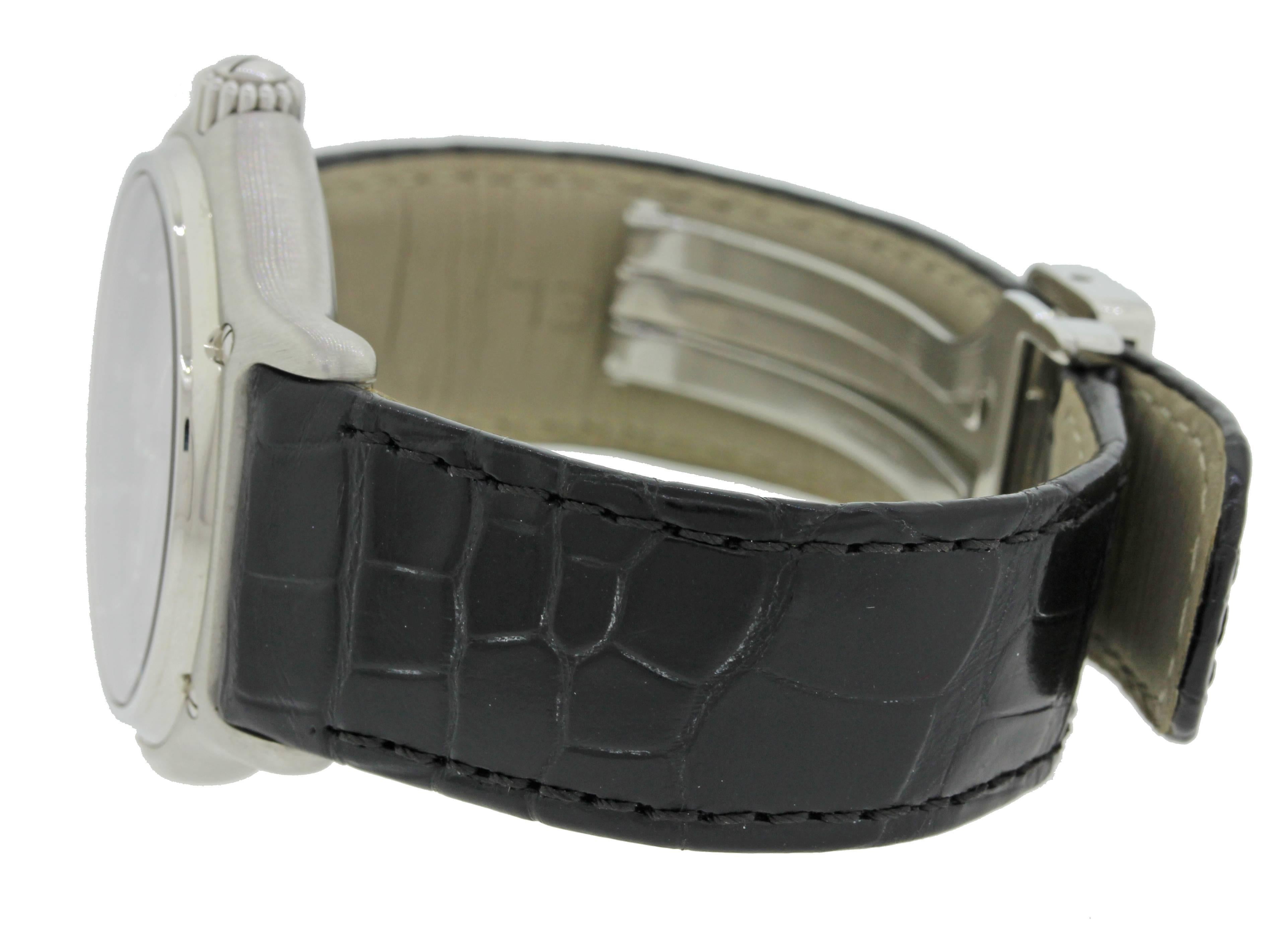 Modern Ebel 1911 Stainless Steel Blue Arabic Date Dial Automatic Wristwatch Ref 9080241