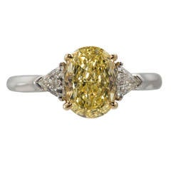 Tiffany & Co. Fancy Intense Yellow Diamond Gold Platinum Ring
