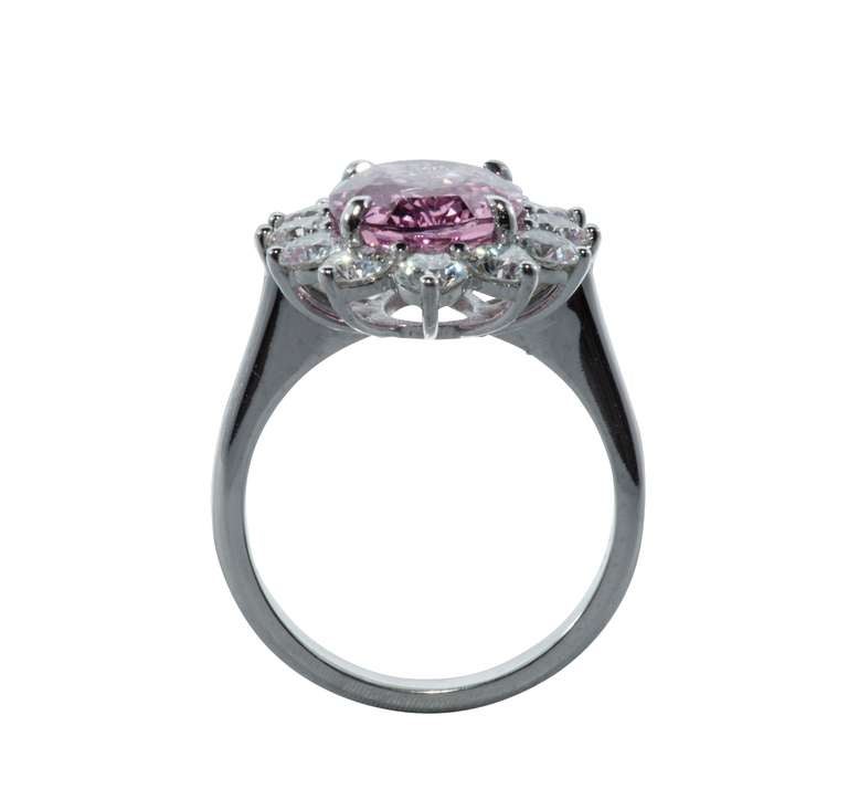 Edwardian Padparadscha Pink Sapphire Diamond Ring