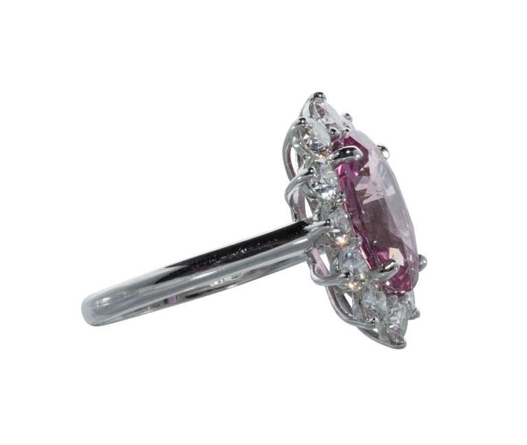 Women's Padparadscha Pink Sapphire Diamond Ring