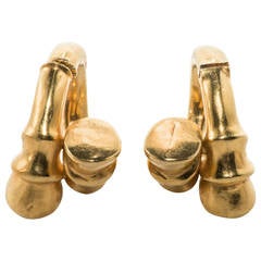 Lalaounis Gold Equestrian Hoop Earrings