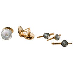 Gentleman's Pearl Mother of Pearl Gold Platinum Dress Set 7