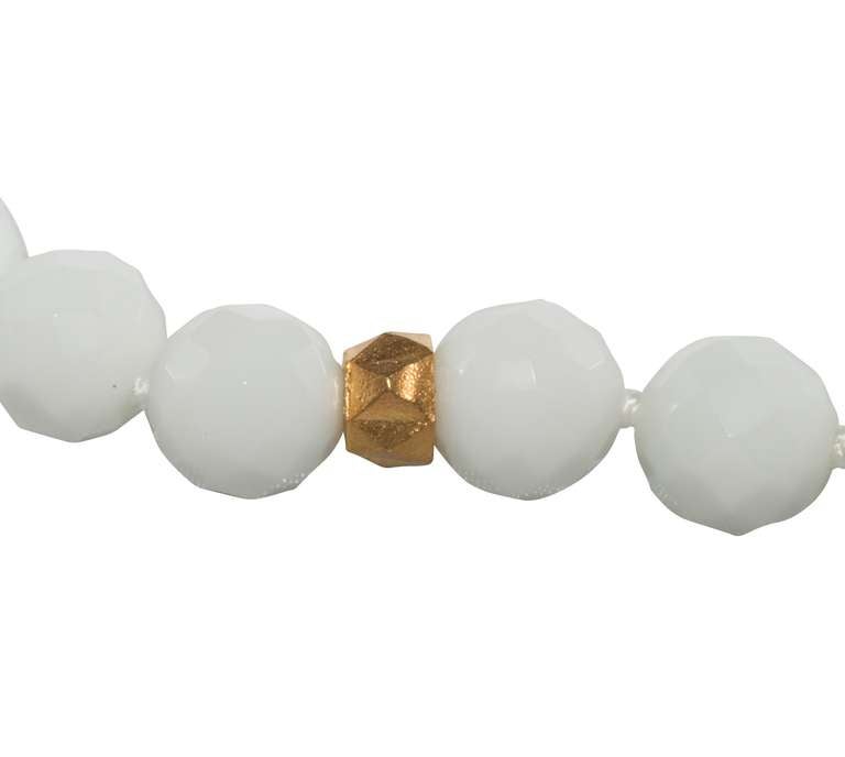 Women's White Agate Bead Necklace
