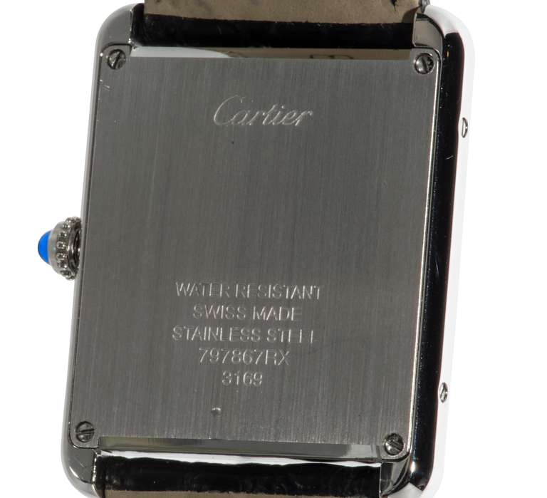 Cartier Stainless Steel Tank Solo Wristwatch In Excellent Condition In Houston, TX