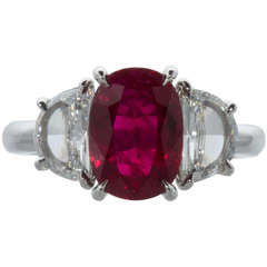 Burmese Ruby Diamond Ring