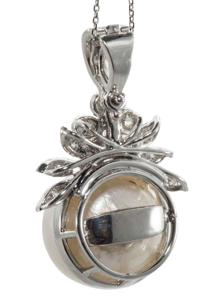 Beautiful South Sea pearl and diamond drop.