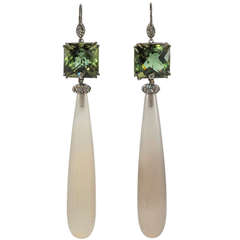Wayne Smith Chalcedony Prasiolite Dangle Earring