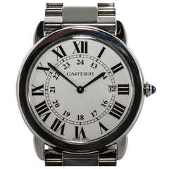 Cartier Stainless Steel Ronde Wristwatch