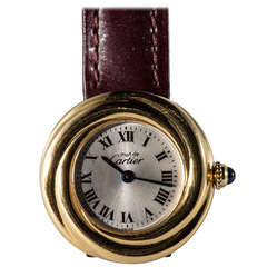 Cartier Lady's Silver Gilt Vermeil Must de Cartier Trinity Wristwatch