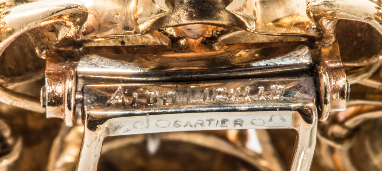 Modern Cartier Aldo Cipullo Pearl Diamond Gold Platinum Brooch