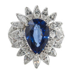 Tiffany & Co. Blue Sapphire Diamond Cocktail Ring 4