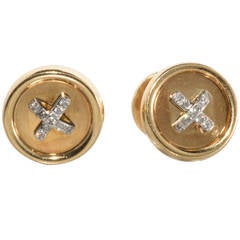 Tiffany & Co. Button Cufflinks with Diamond Thread