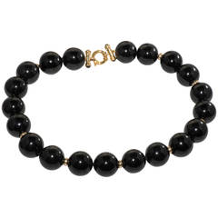 Black Onyx Bead Necklace