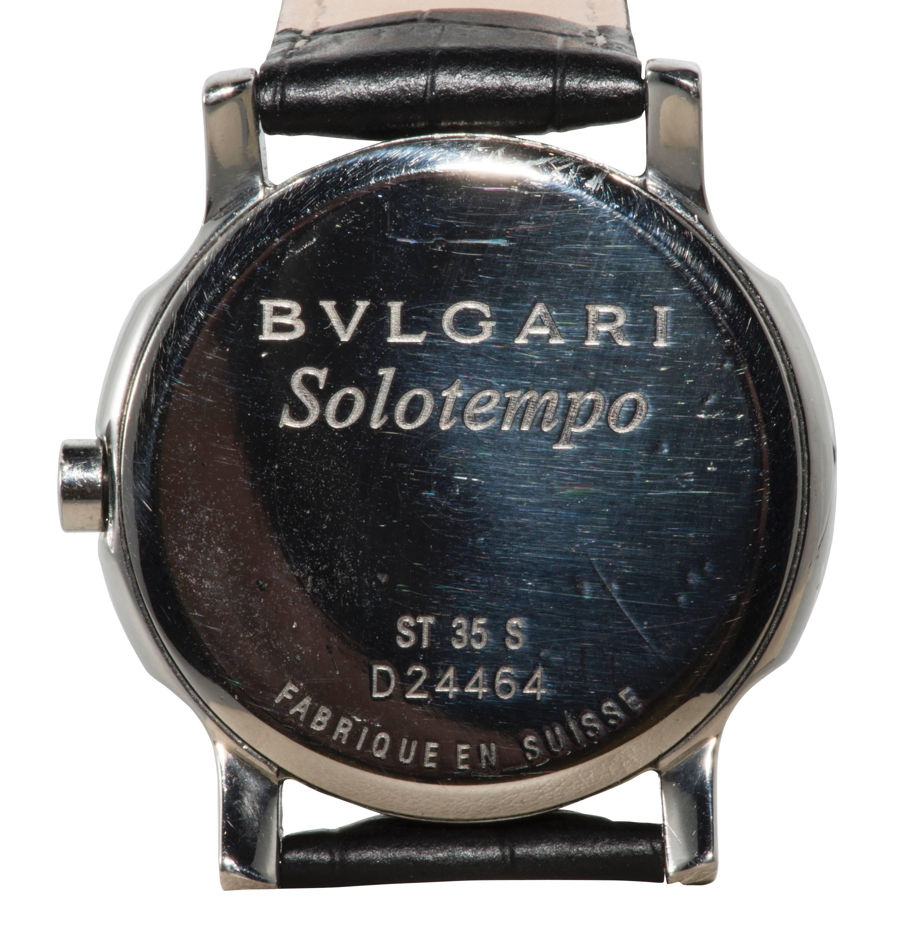 Women's or Men's Bulgari Stainless Steel Wristwatch For Sale