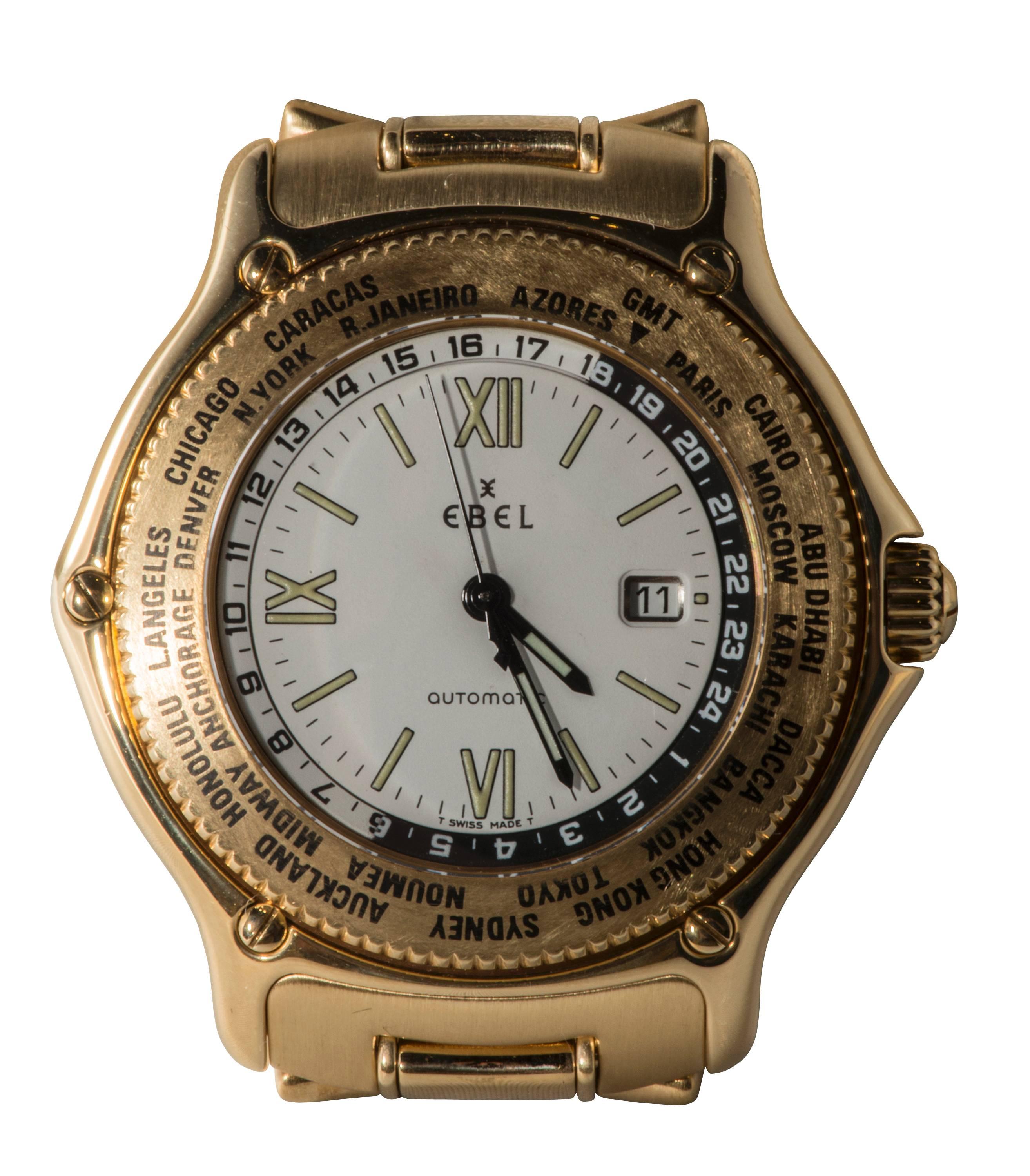 Ebel Yellow Gold GMT Voyager Wristwatch  3