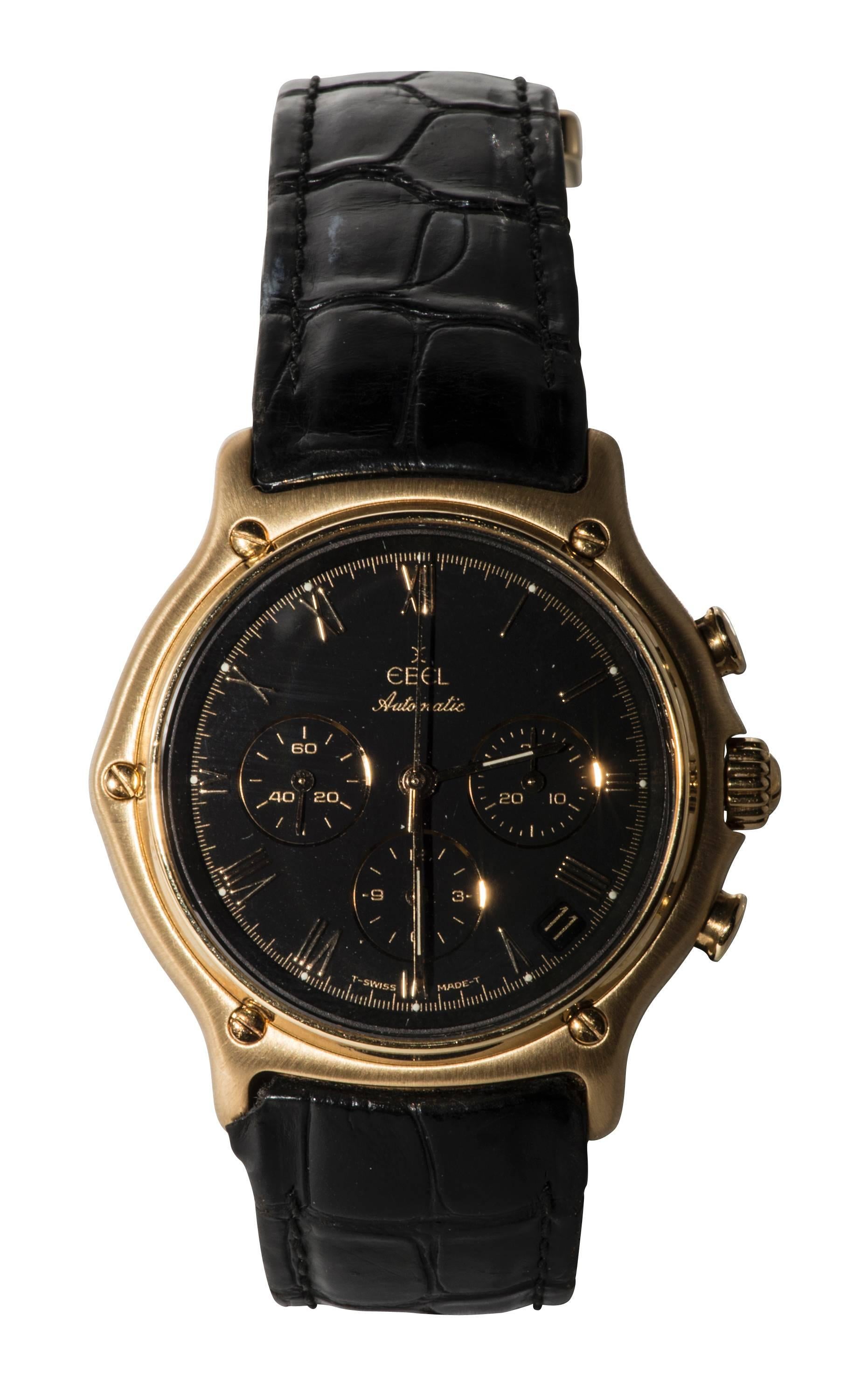 Men's Ebel Yellow Gold Chronograph Wristwatch