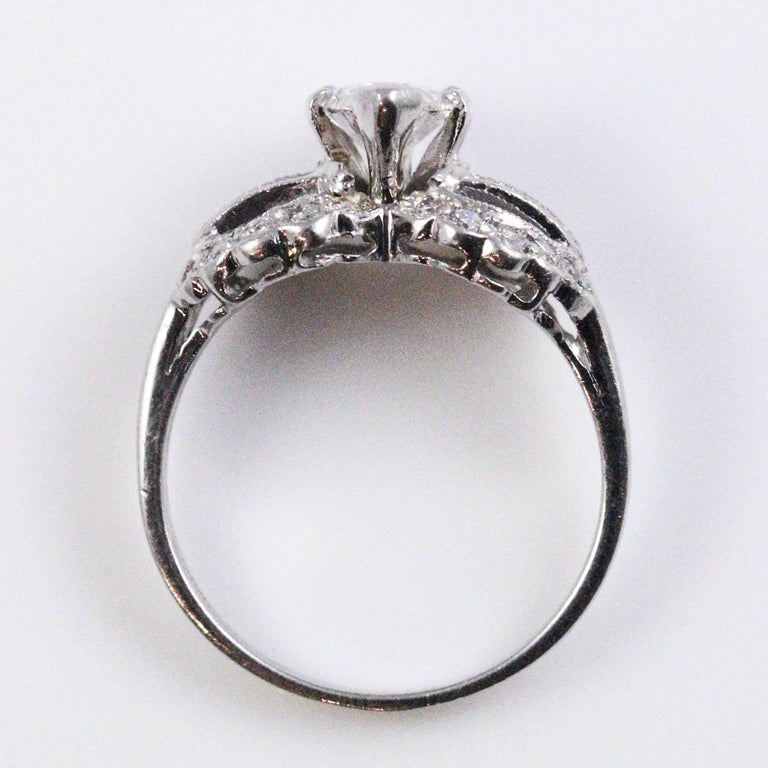 1950s Retro Marquise Cut Diamond Ring at 1stDibs