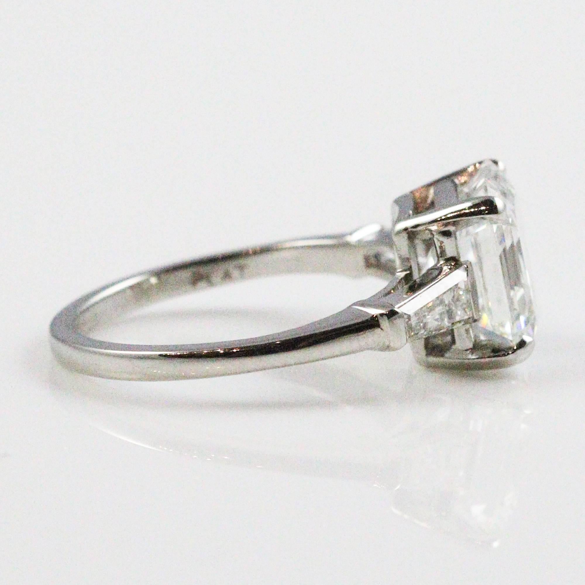 Magnificent 3.87 Carat GIA Certified Emerald Cut Diamond Ring In Excellent Condition In Birmingham, AL