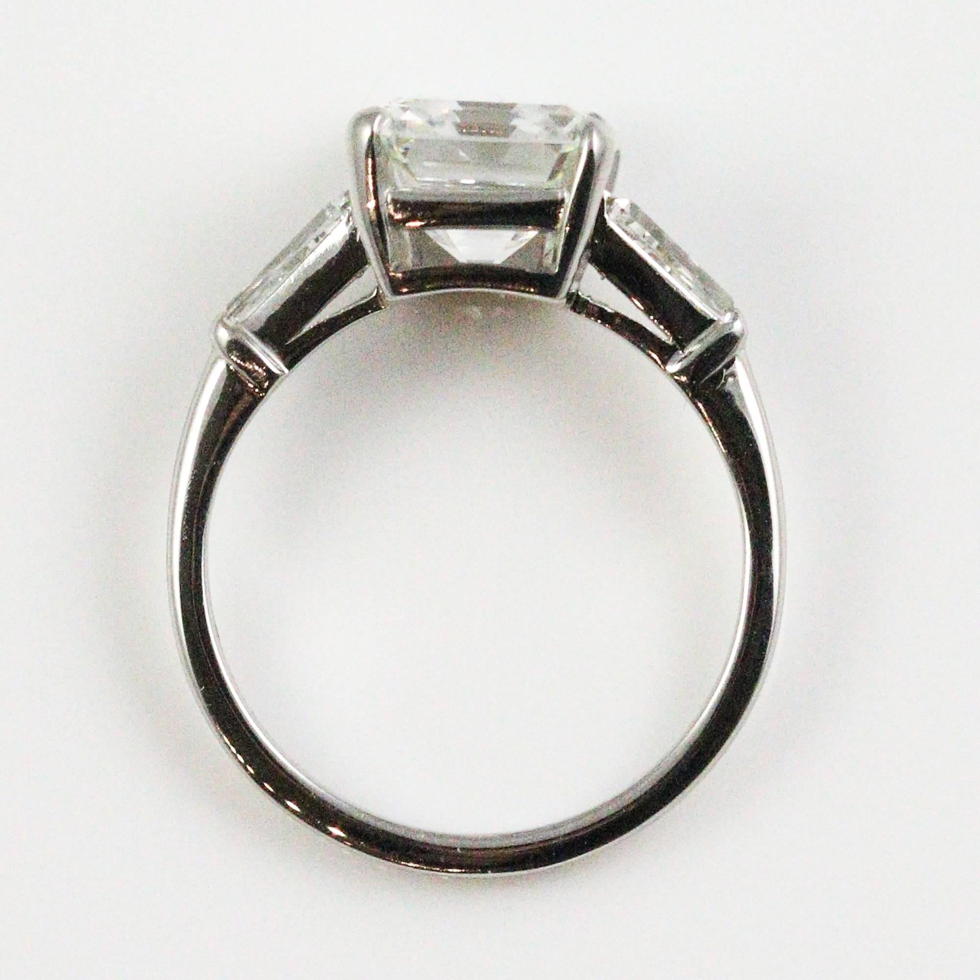Modern Magnificent 3.87 Carat GIA Certified Emerald Cut Diamond Ring