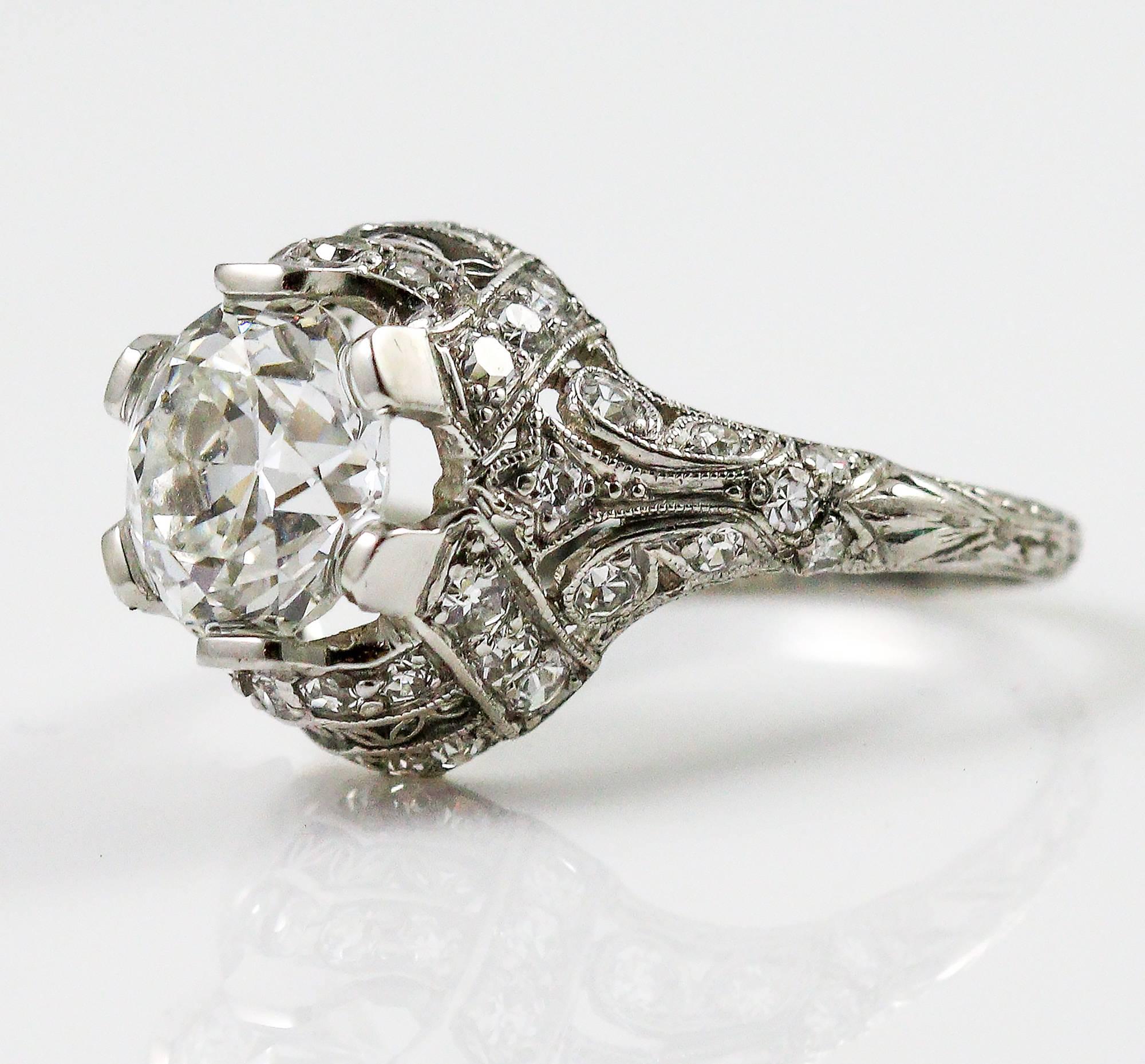 edwardian platinum diamond ring