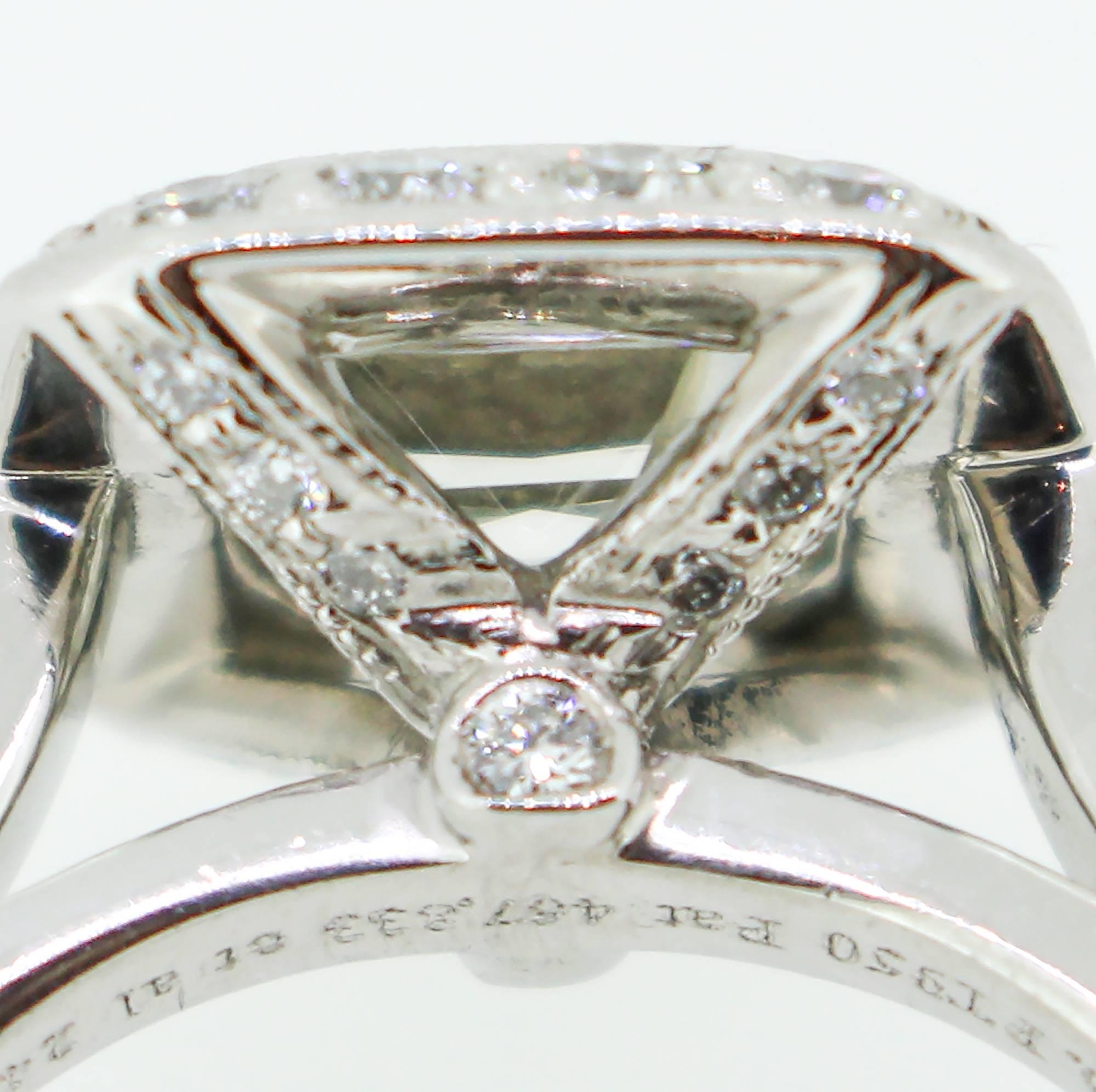 Tiffany & Co. 1.62 Carat Legacy Cushion Cut Platinum Halo-Style Engagement Ring 1