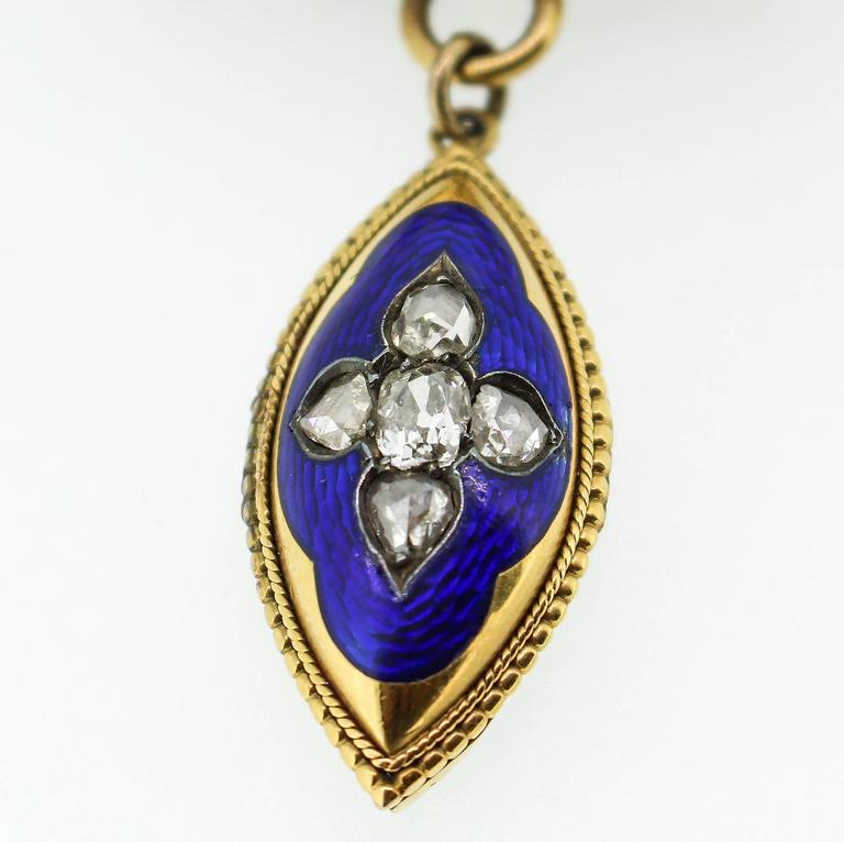 Georgian Enamel Rose Cut Diamond Gold Brooch at 1stDibs | georgian ...