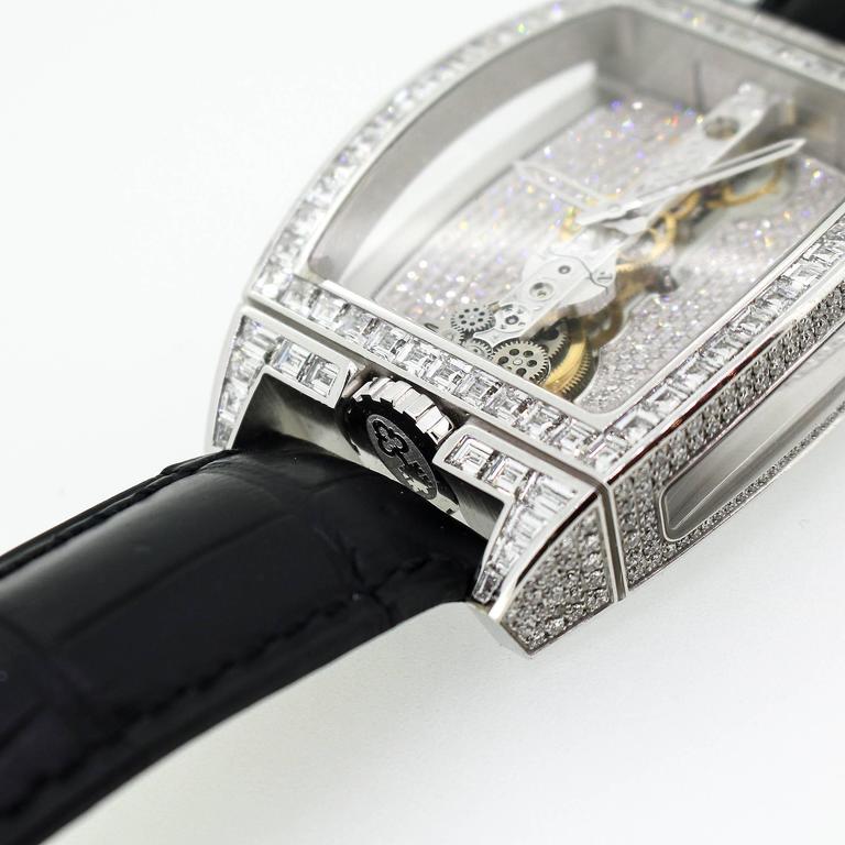 Corum Gold Bridge 18Kt White Gold Round Step Cut And Baguette Diamond ...