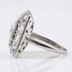 Edwardian Square Shaped Old Mine Cut Diamond Ring