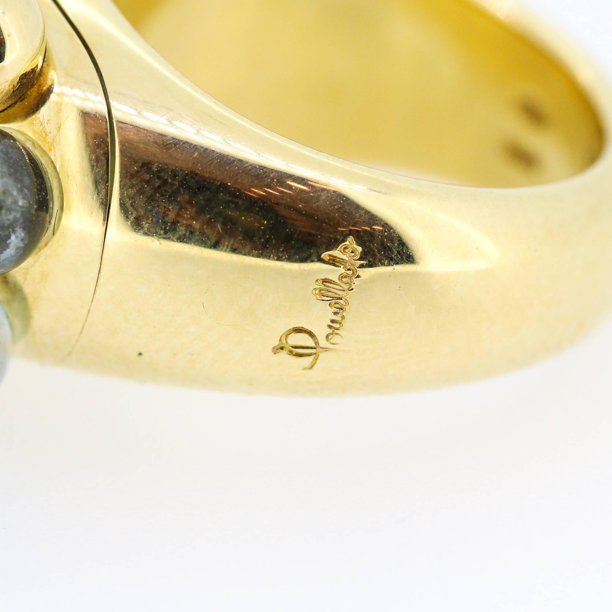 Pomellato Capri 18k Yellow Gold and Aquamarine Ring In Excellent Condition In Birmingham, AL