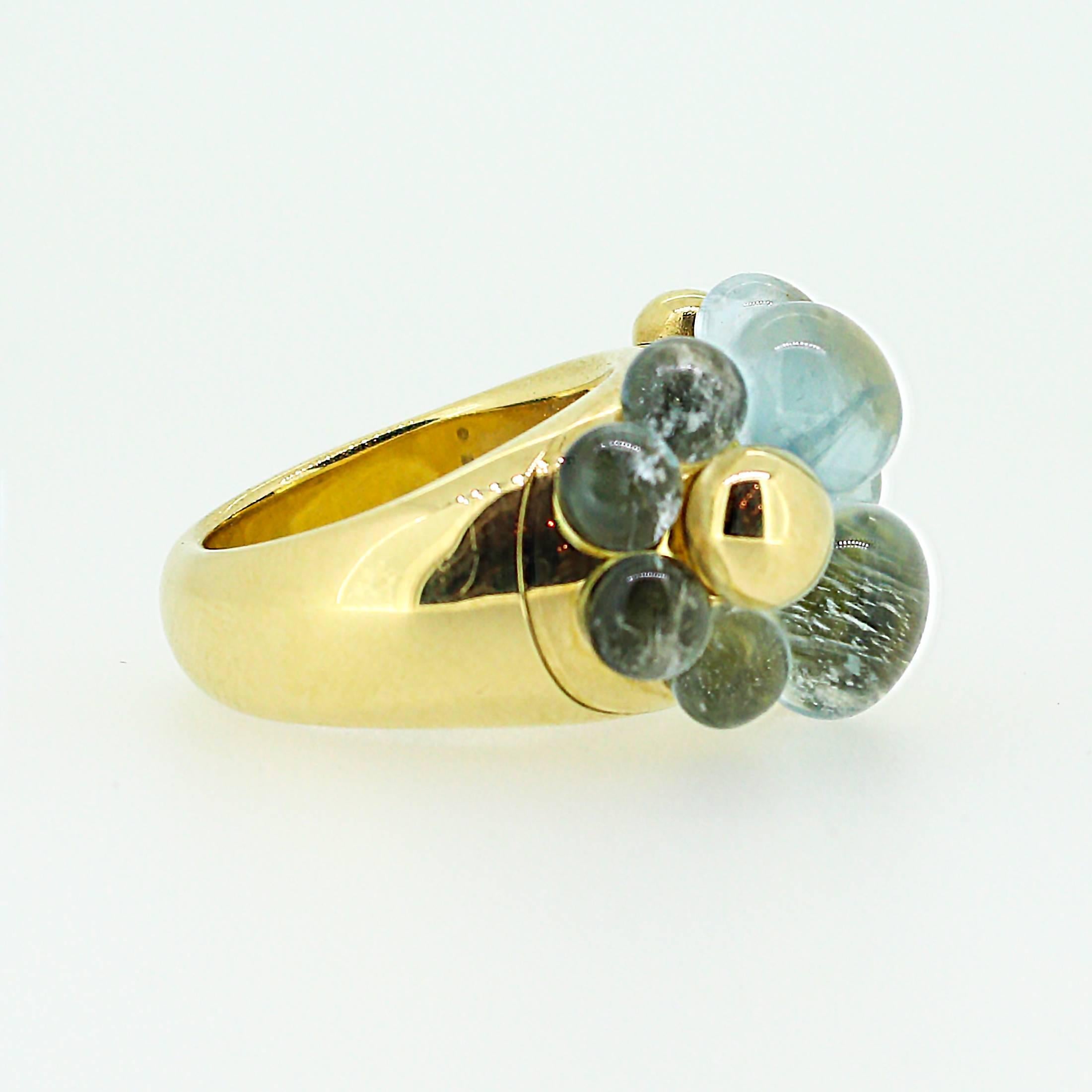 Women's Pomellato Capri 18k Yellow Gold and Aquamarine Ring