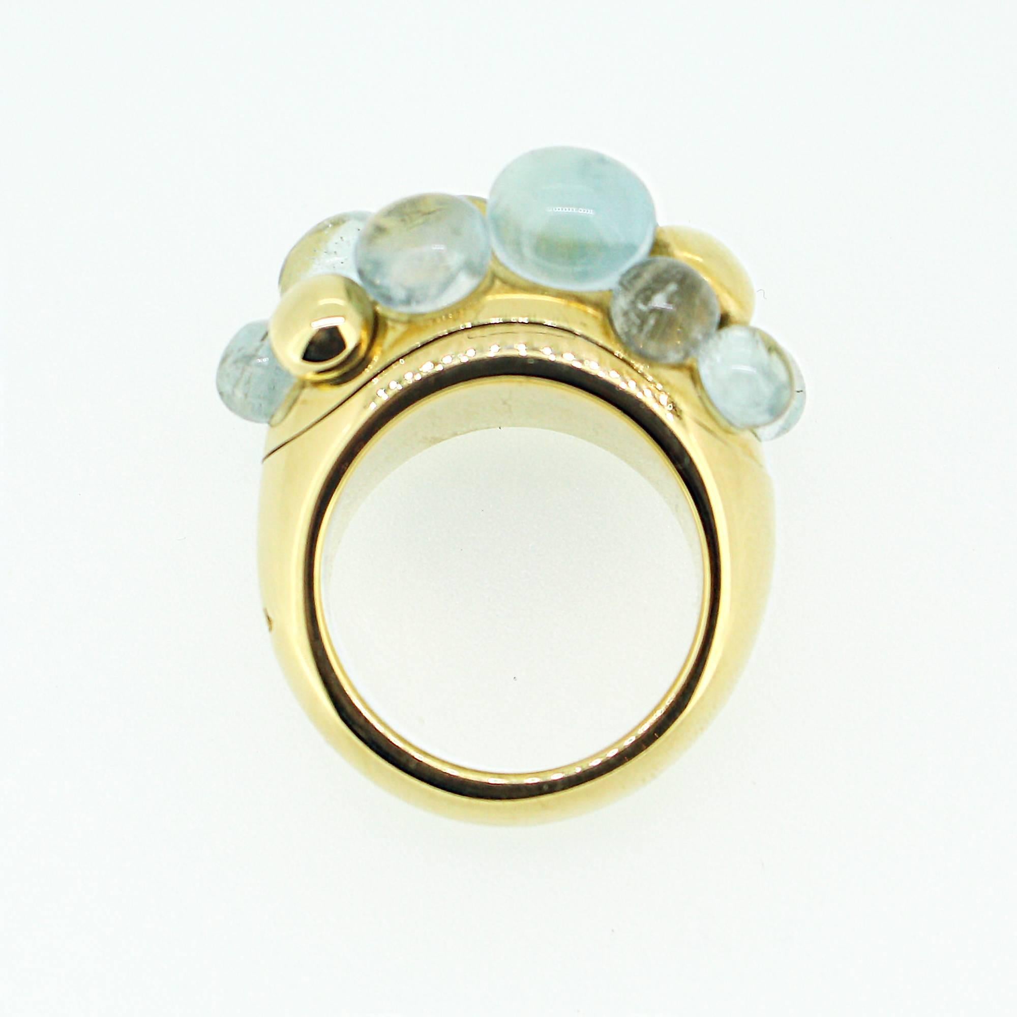 Pomellato Capri 18k Yellow Gold and Aquamarine Ring 1