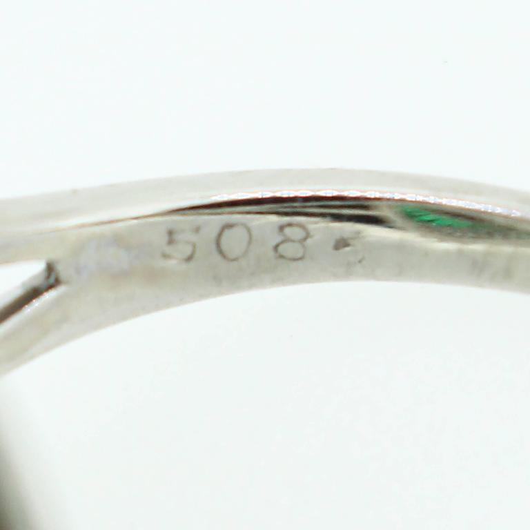 1950s Emerald Diamond Spiral Motif Ring at 1stDibs