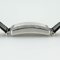 Frank Muller Long Island 18K White Gold and Diamond Tank Style Quartz Watch