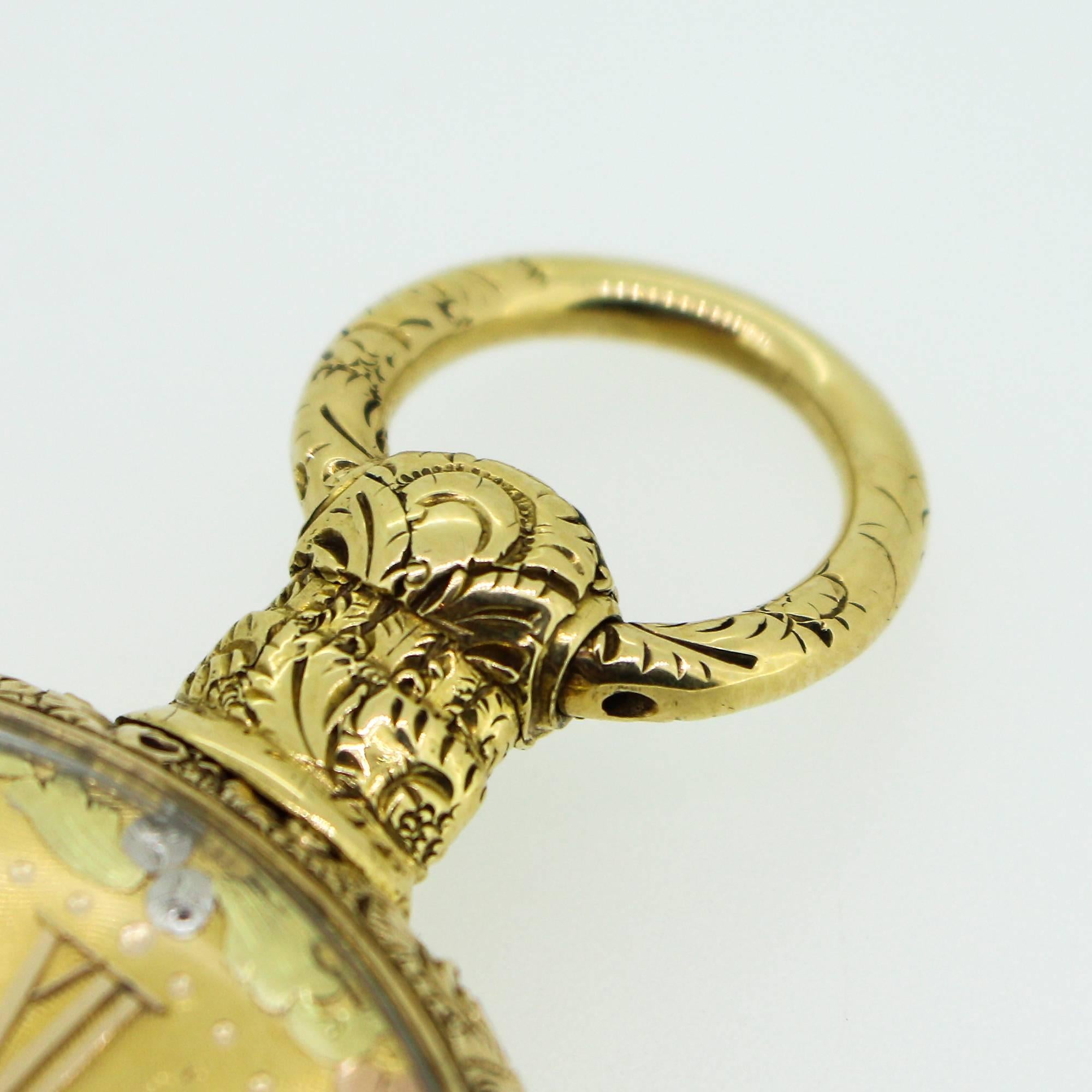 Pre-1822 MI Tobias and Co 18K Gelbgold-Taschenuhr mit beweglichem Schlüssel 4
