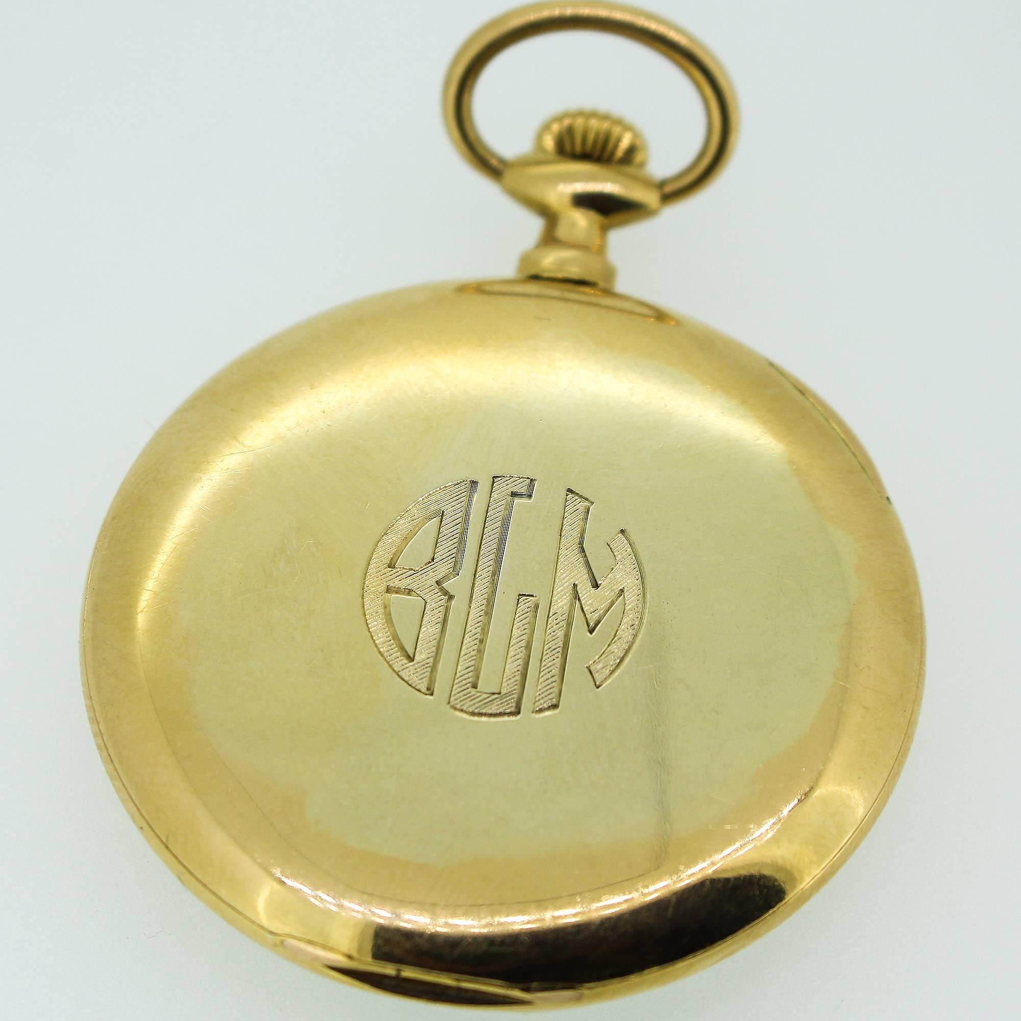 1905 Patek Philippe and Shreve and Co 18K Yellow Gold Pocket Watch 1