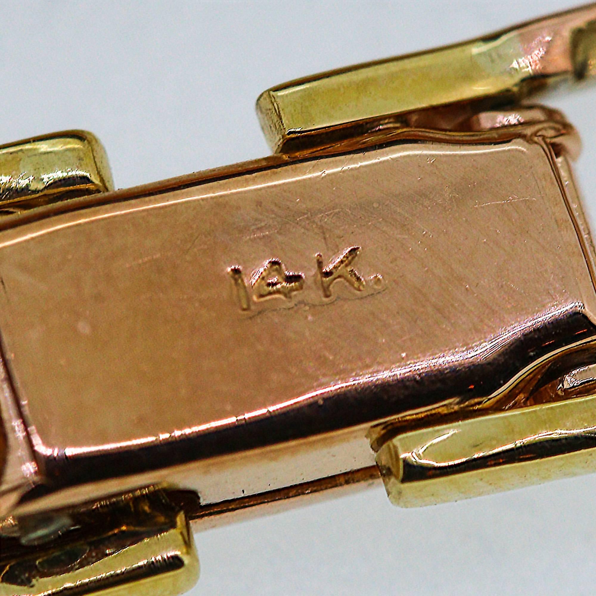 Women's 1940s Retro 14K Rose Gold Ruby and Diamond Flip Top Wrist Watch