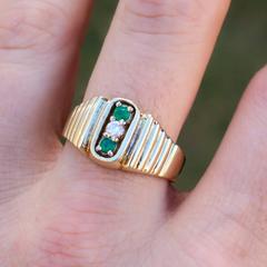 1970 Van Cleef & Arpels Emerald Diamond Gold Ring