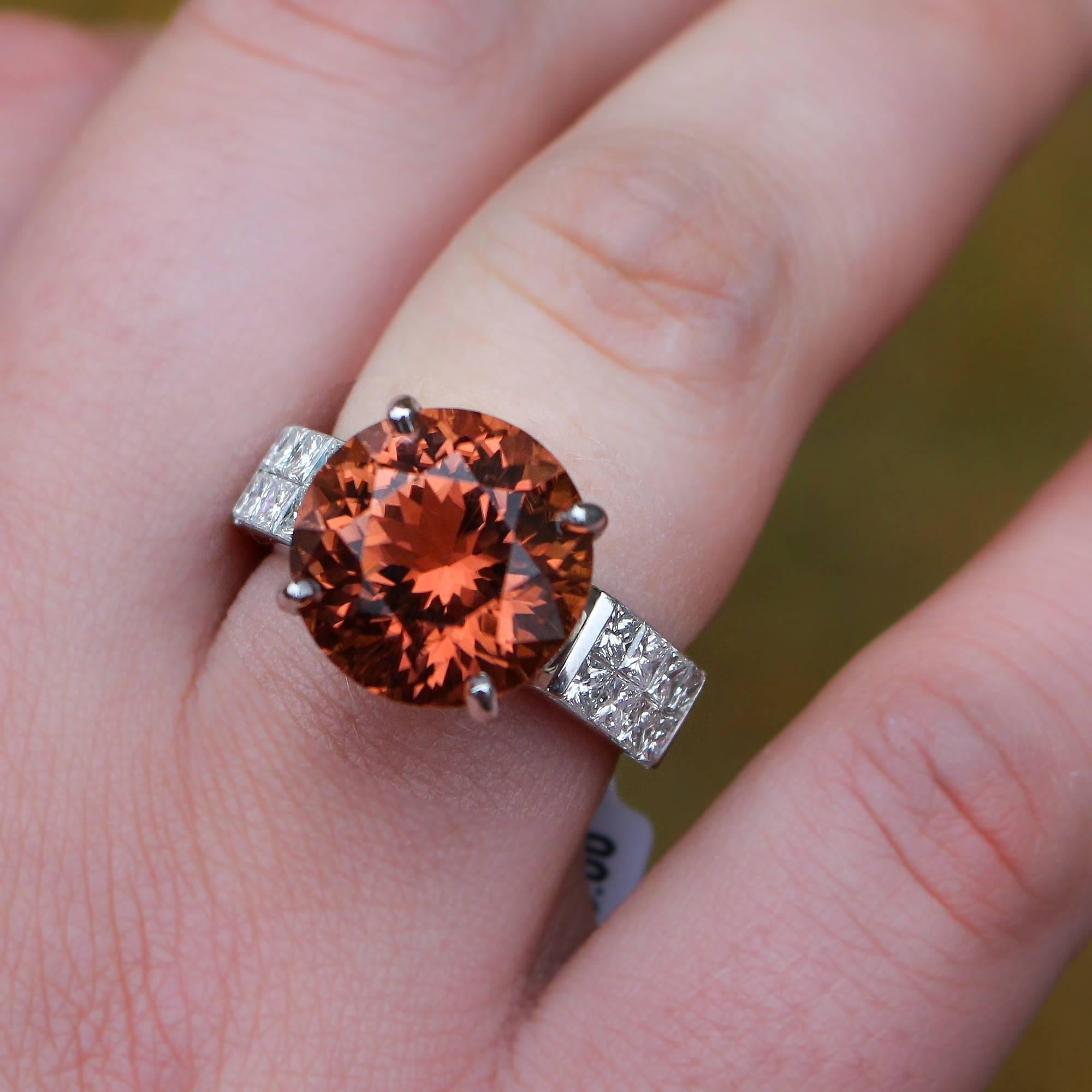 orange tourmaline ring